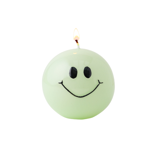 Smiley Kaars Mint - Verpakt per 6 stuks