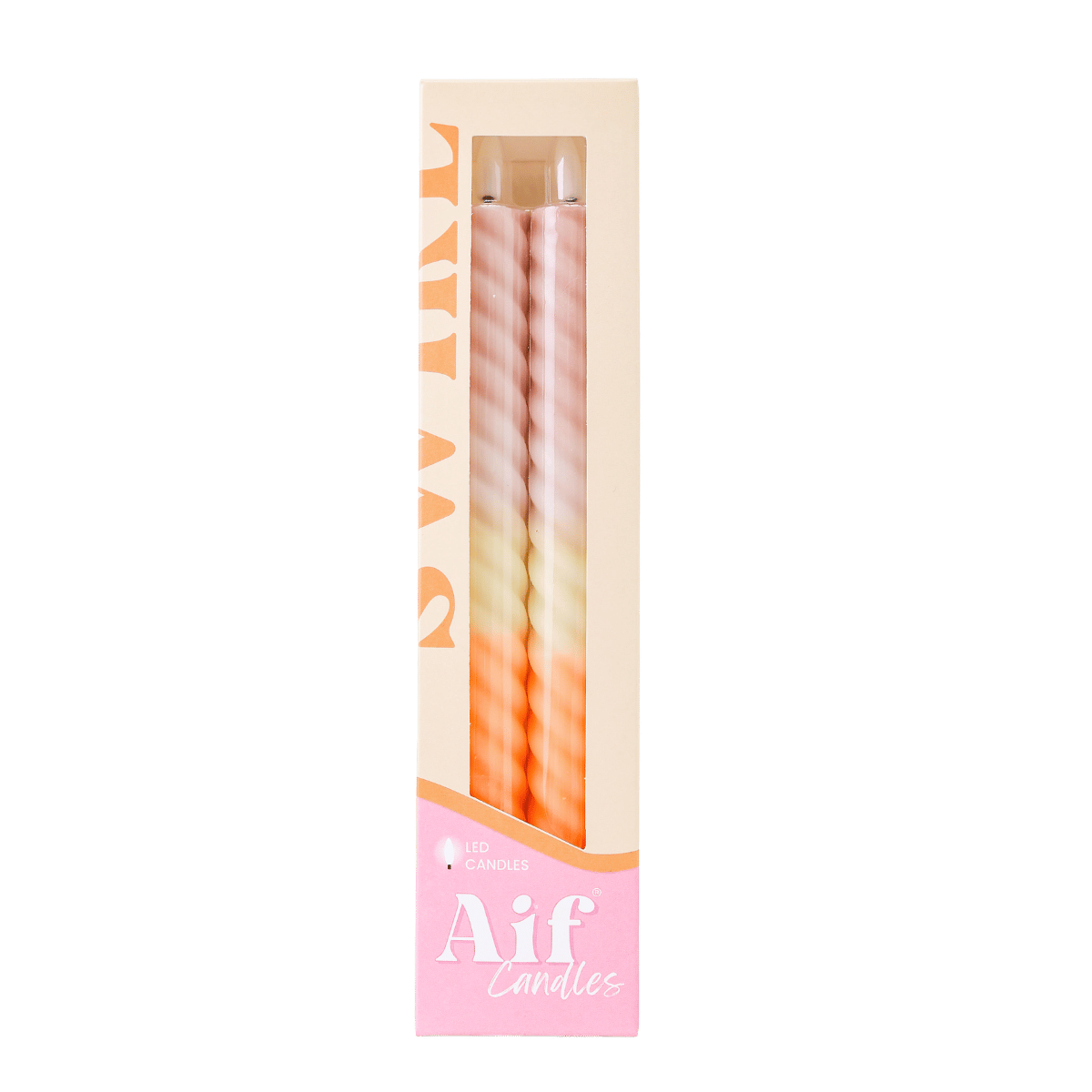 LED Swirl Candle Dusty Orange - Set of 2