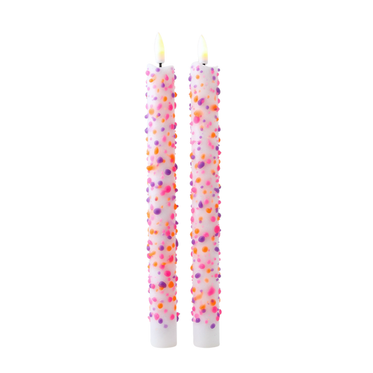 LED Pillar Candle Vivid Sparks - Set of 2
