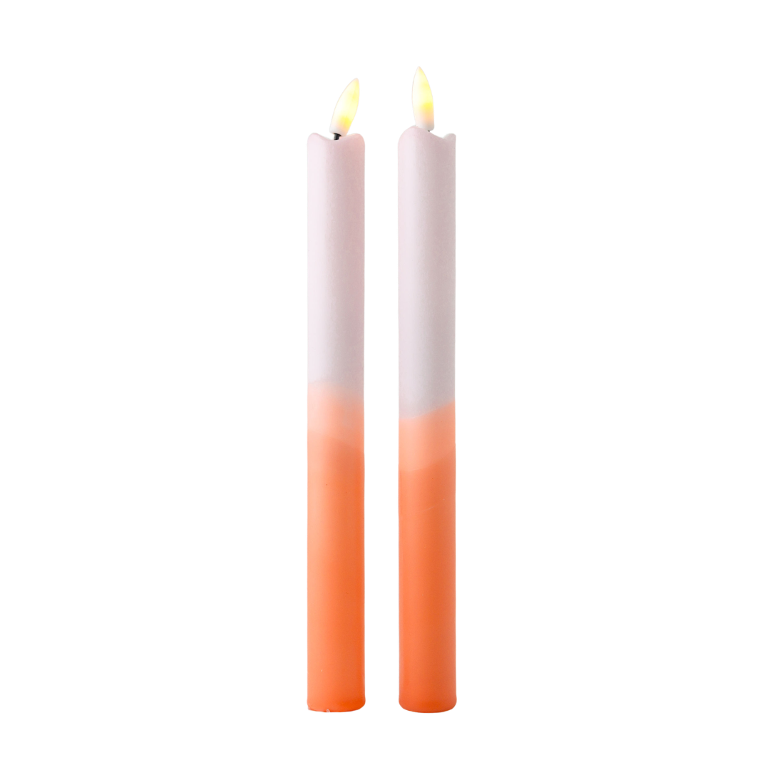 LED Pillar Candle Peachy - Set of 2