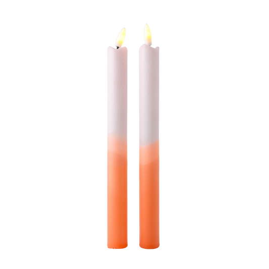 LED Pillar Candle Peachy - Set of 2