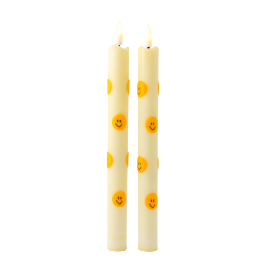 LED Pillar Candle Soft Smiles - Set of 2