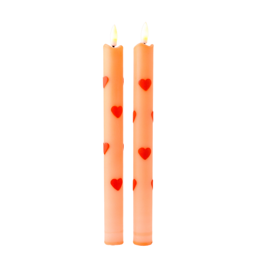 LED Pillar Candle Orange Crush - Set of 2