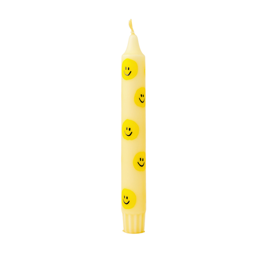 Diner Kaars Smiley Yellow - Set van 5