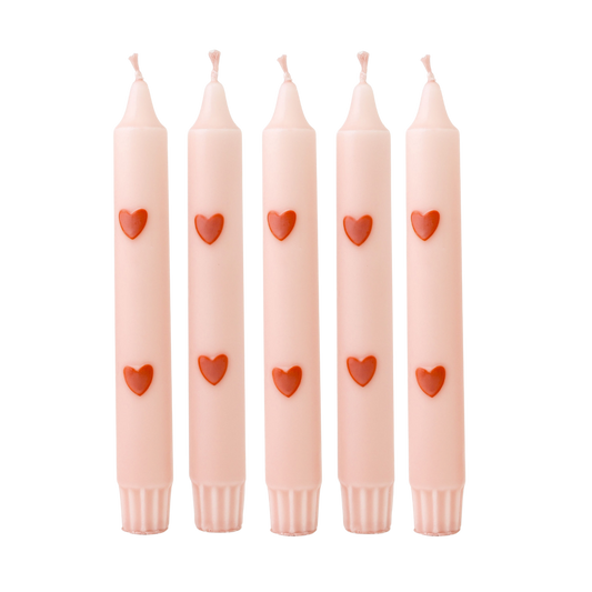 Diner Kaars Duo Hearts Sand - Set of 5
