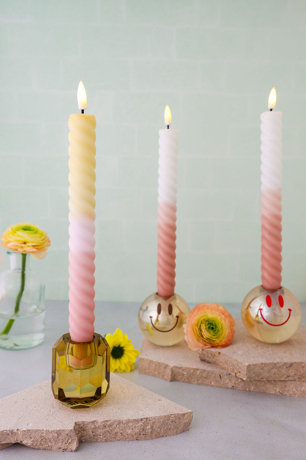 LED Swirl Candle Sand - Set of 2