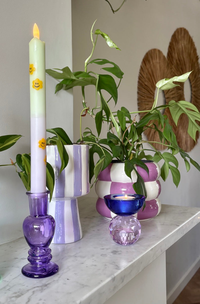 Kandelaar / Vase Venice Purple - Set of 2