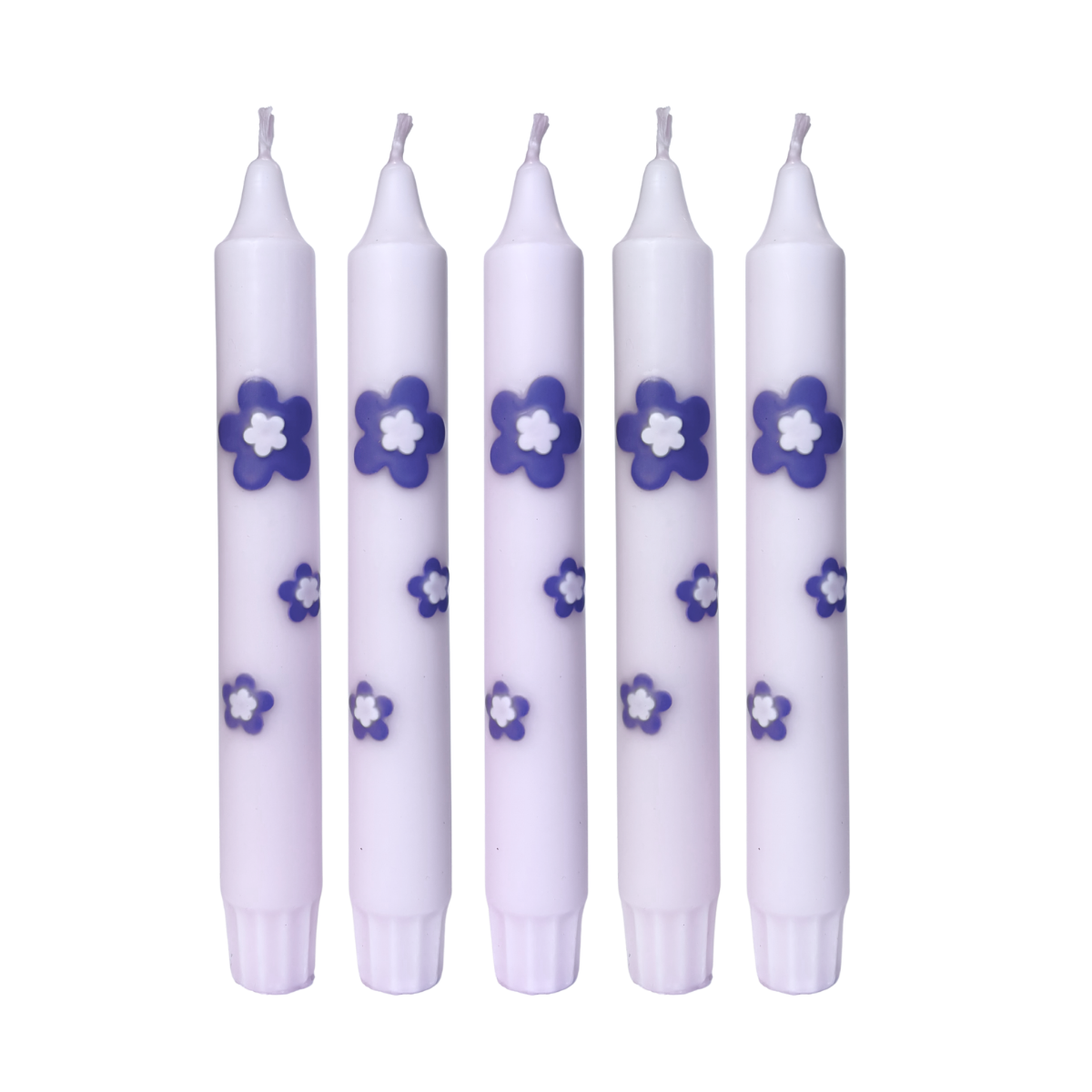 Diner Kaars Retro Flower Lilac - Set of 5