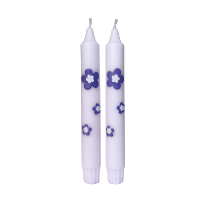 Diner Candle Retro Flower Lilac - Pack of 5