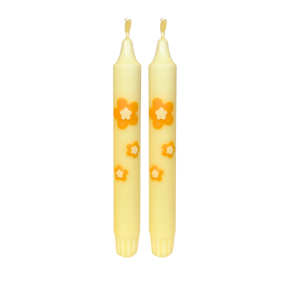 Diner Candle Retro Flower Yellow - Pack of 5