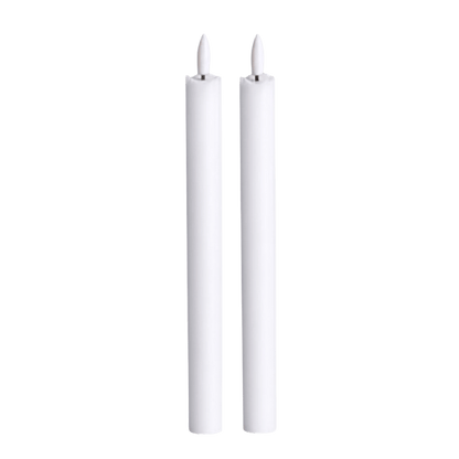 LED Pillar Candle White RC - Set of 2