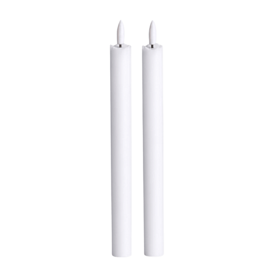 LED Pillar Candle White RC - Set of 2