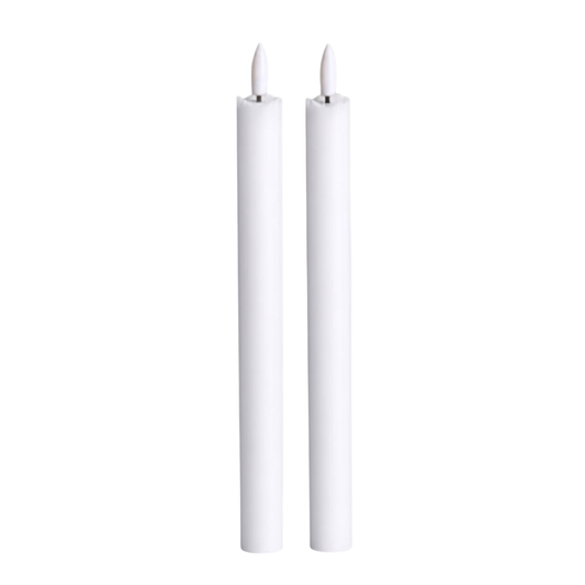 LED Pillar Candle Hearts Green RC - Set of 2