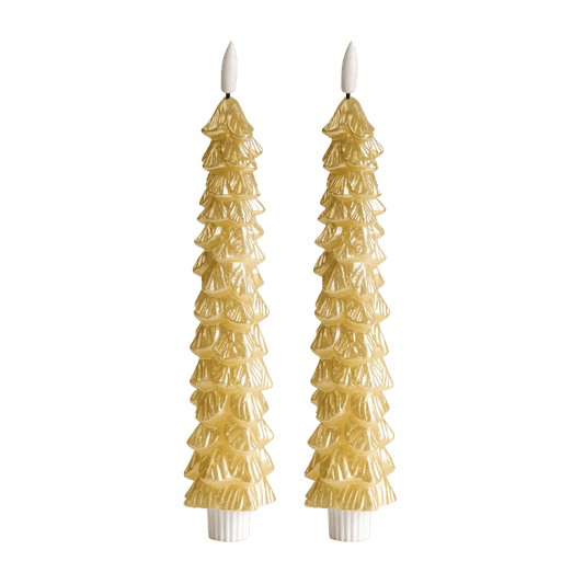 LED X-Mas Tree Candle Gold RC - Set of 2 - editie 2025