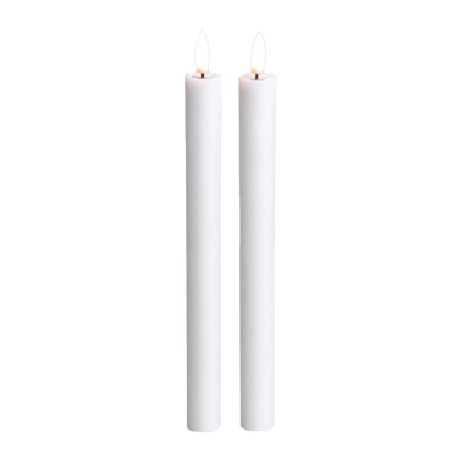 LED Pillar Candle White RC - Set of 2