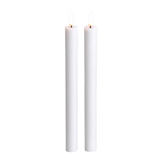 LED Pillar Candle Hearts Green RC - Set of 2