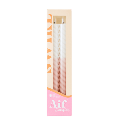 LED Swirl Candle Sand RC - Set of 2