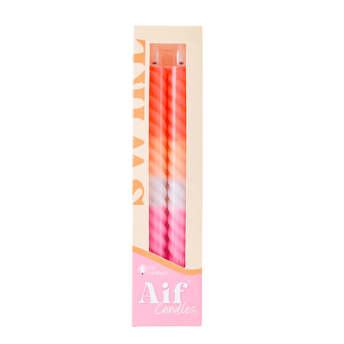 LED Swirl Candle Multicolor - Set of 2