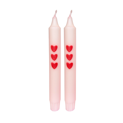 Diner Candle Triple Hearts - Pack of 5