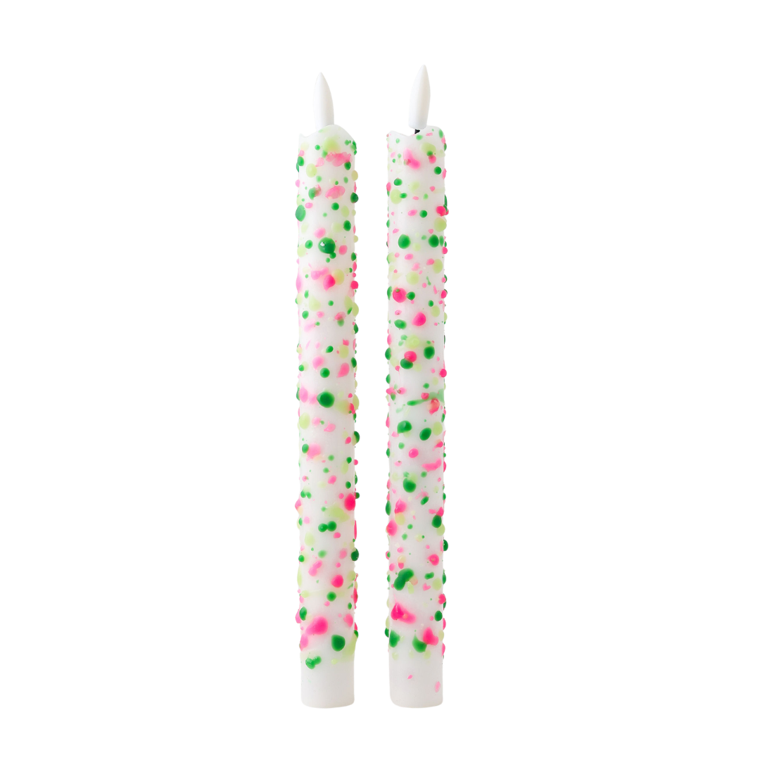 LED Pillar Candle Floral Sparks - Set of 2
