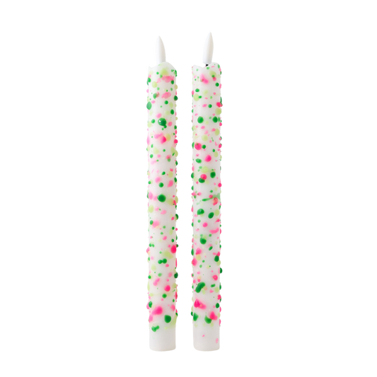 LED Pillar Candle Floral Sparks - Set of 2