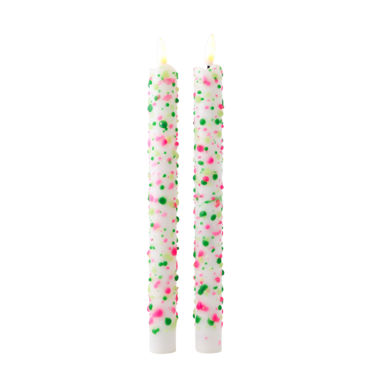LED Pillar Candle Floral Sparks - Set of 2