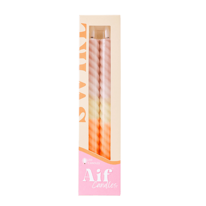 LED Swirl Candle Dusty Orange RC - Set of 2