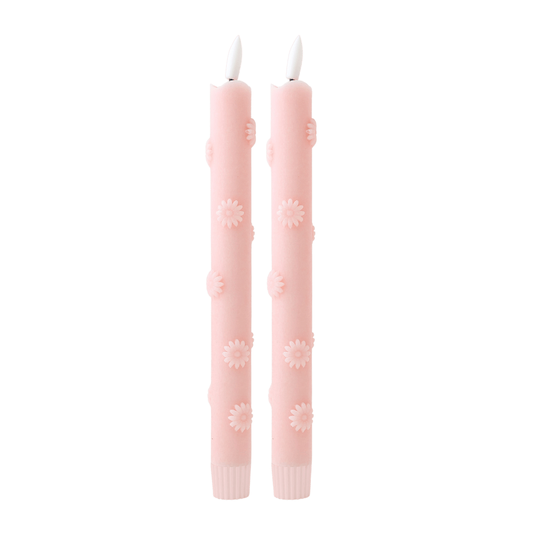 LED-Stumpenkerze Rosy - 2er-Set