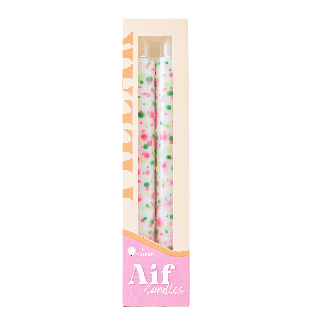LED Pillar Candle Floral Sparks - Set of 2