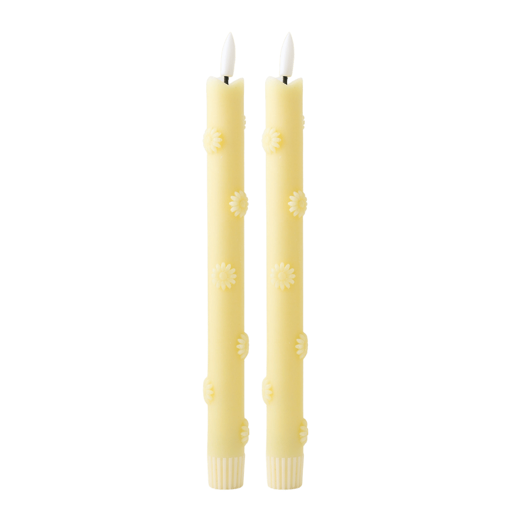 LED-Stumpenkerze Rosy - 2er-Set