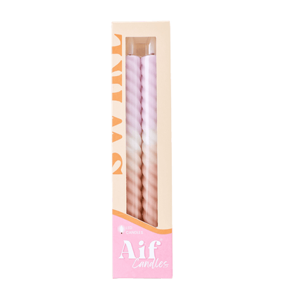 LED Swirl Candle Lila Sand RC - Set of 2