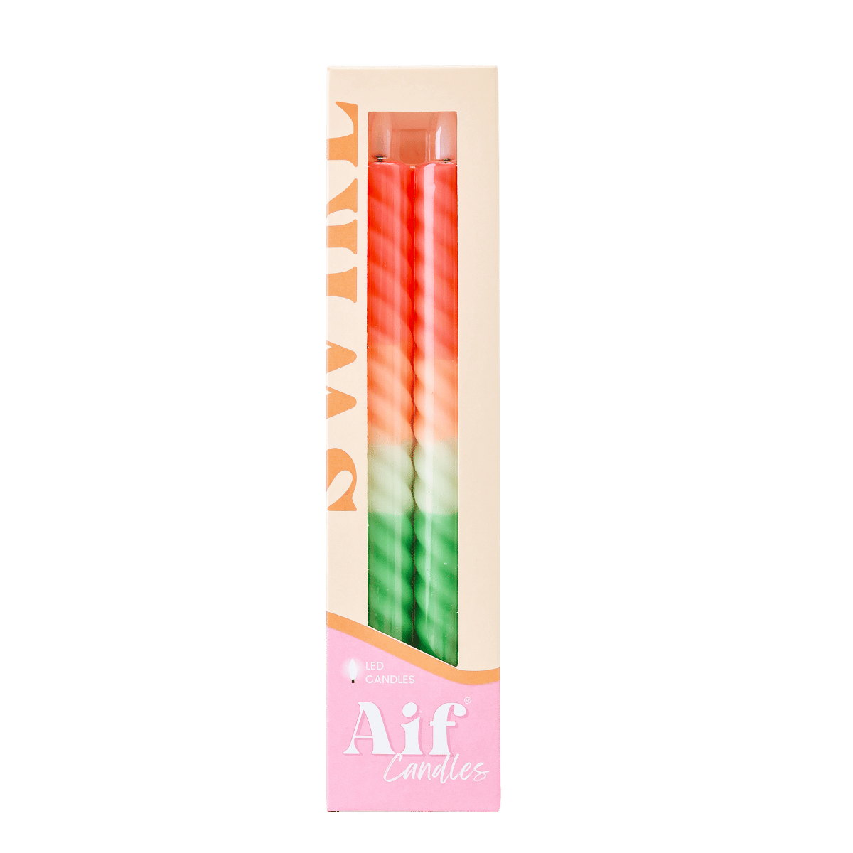 LED Swirl Candle Tangerine – Set of 2