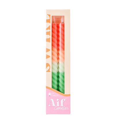LED Swirl Candle Tangerine RC – Set of 2