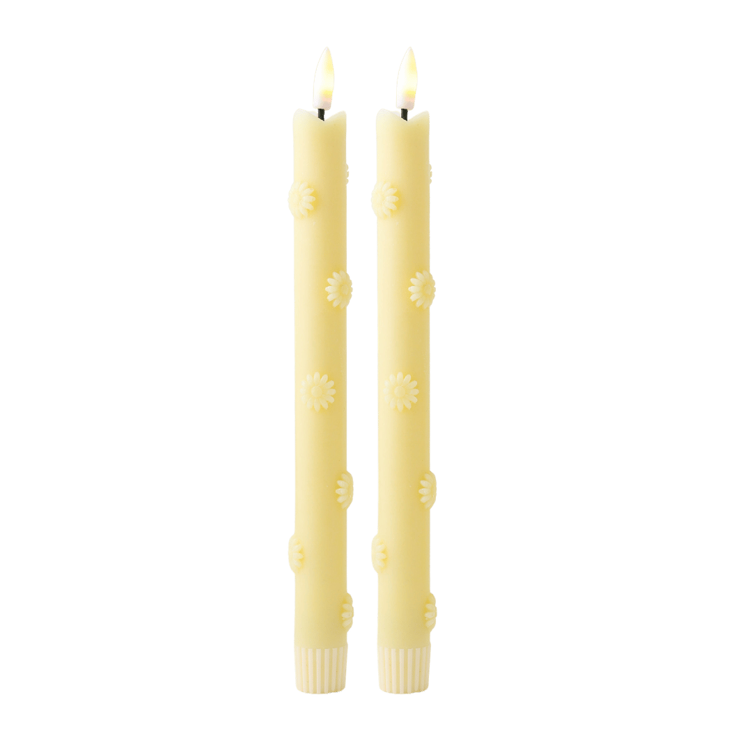 LED-Stumpenkerze Rosy - 2er-Set