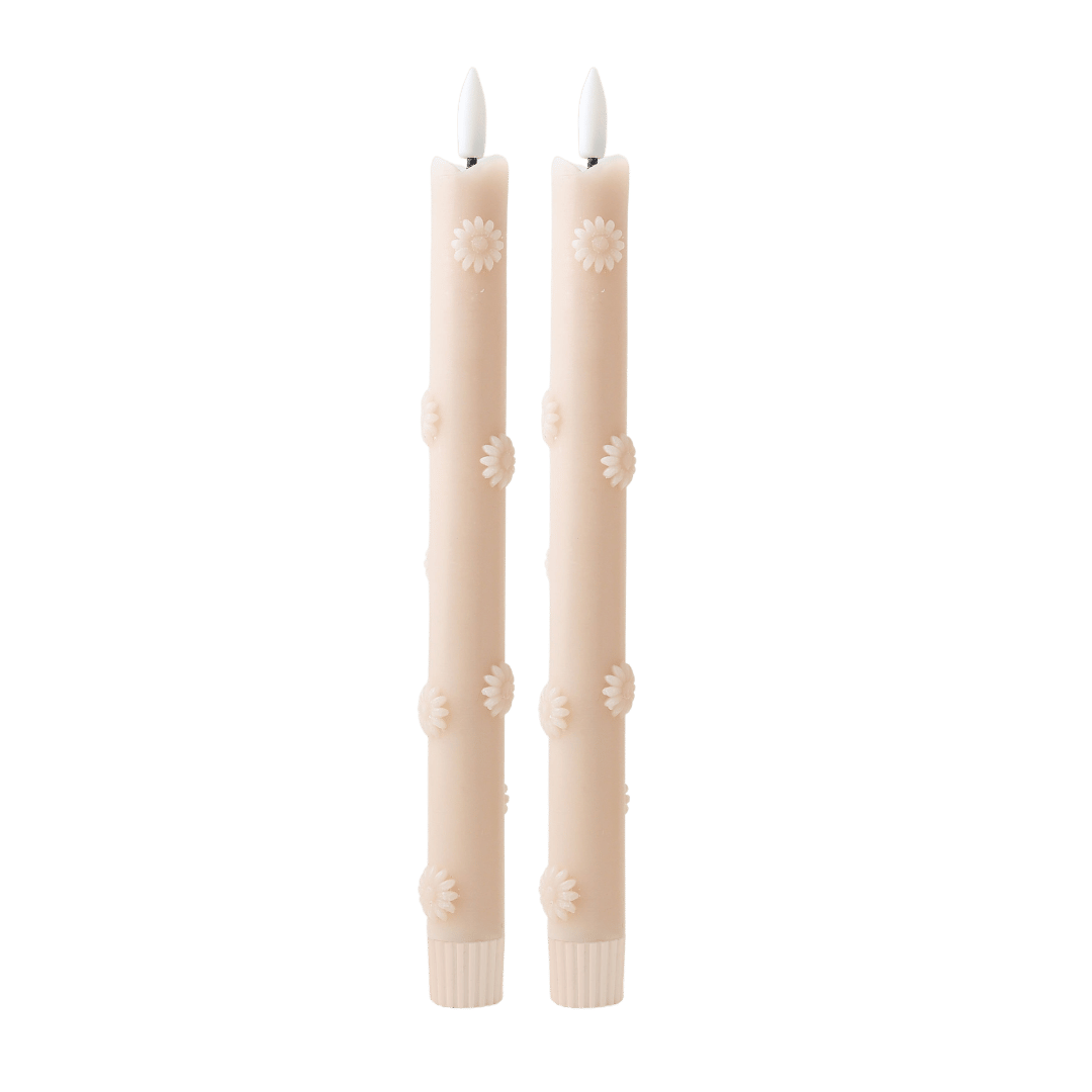 LED-Stumpenkerze Rosy - 2er-Set