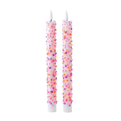 LED Pillar Candle Vivid Sparks RC - Set of 2