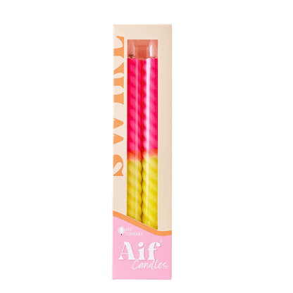 LED Swirl Candle Neon Bloom RC - Set of 2