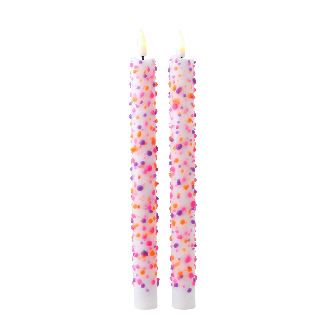 LED Pillar Candle Vivid Sparks - Set of 2