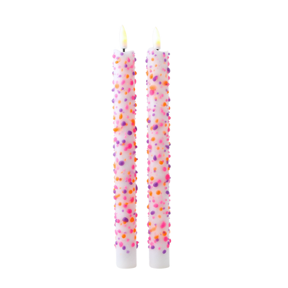 LED Pillar Candle Vivid Sparks RC - Set of 2