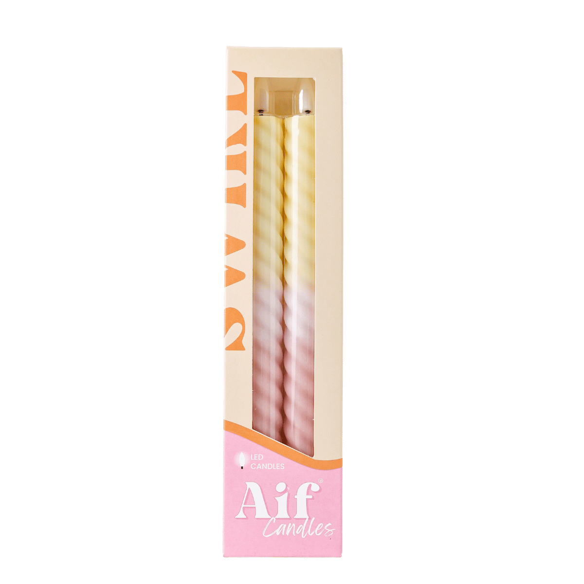 LED Swirl Candle Pastel - Set of 2
