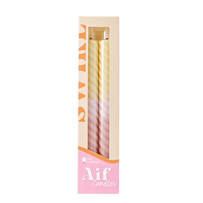 LED Swirl Candle Pastel RC - Set of 2