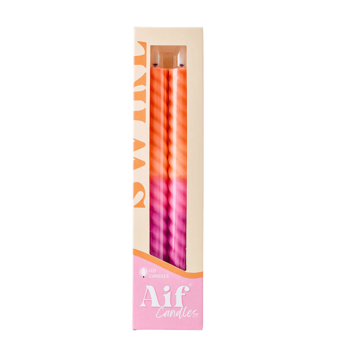 LED Swirl Candle Sunset - Set of 2