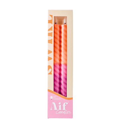 LED Swirl Candle Sunset RC - Set of 2