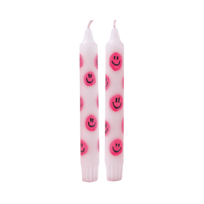 Diner Candle Smiley Pink - Pack of 5