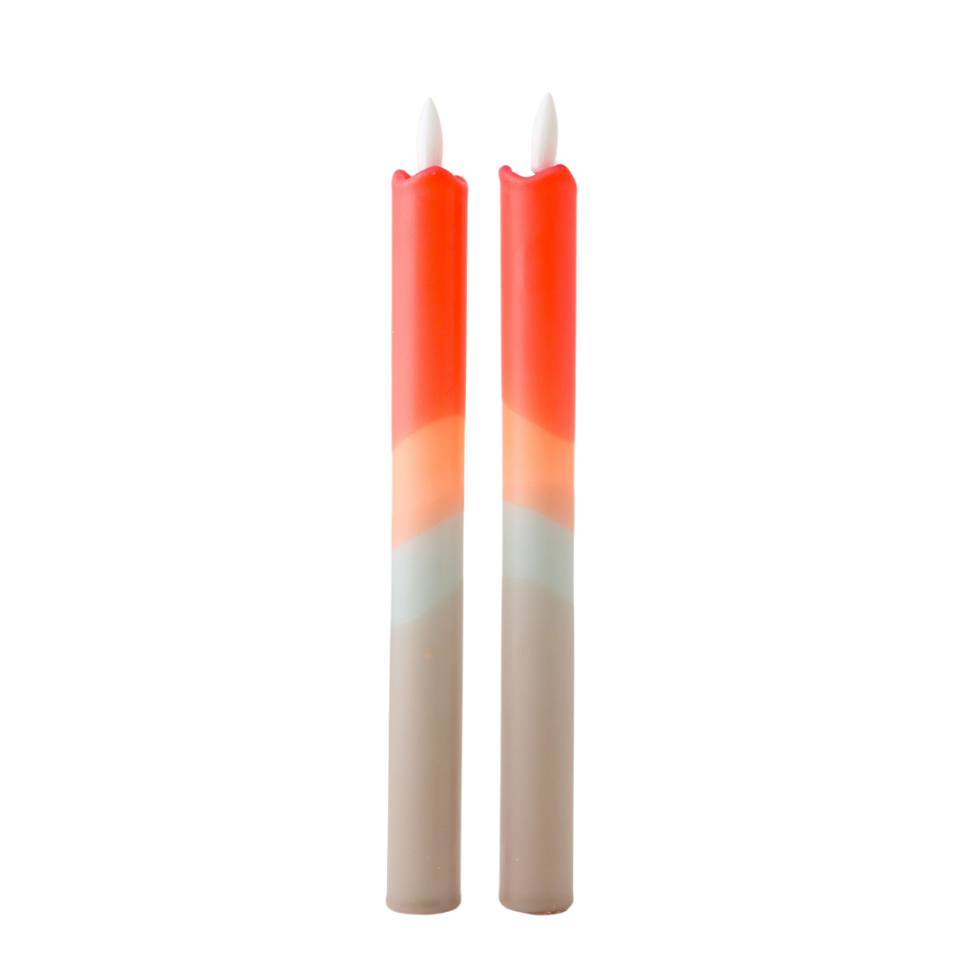 LED Pillar Candle Rustic - Set of 2