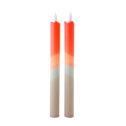 LED Pillar Candle Rustic RC - Set of 2