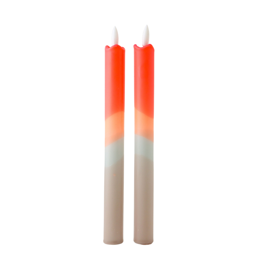 LED Pillar Candle Rustic - Set of 2