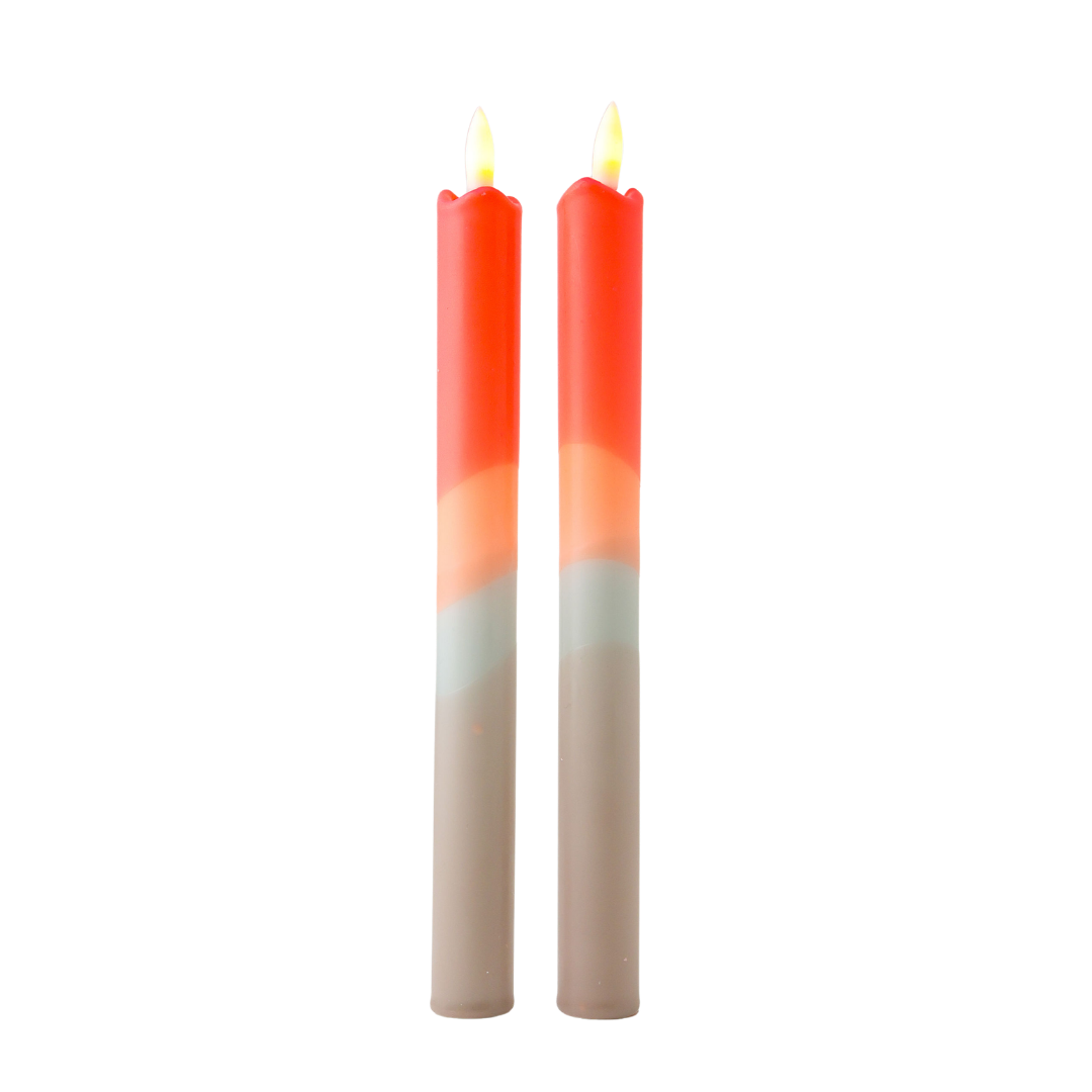 LED Pillar Candle Rustic - Set of 2