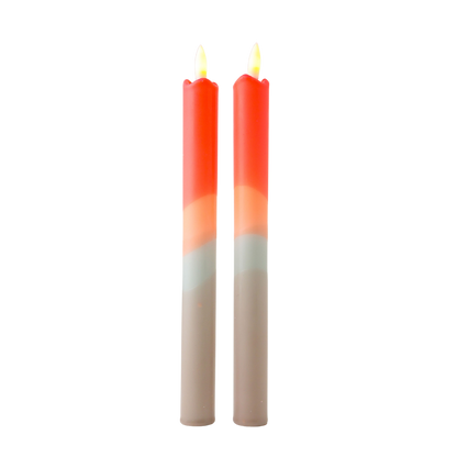 LED Pillar Candle Rustic RC - Set of 2