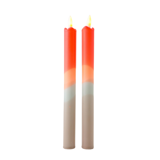 LED Pillar Candle Rustic - Set of 2